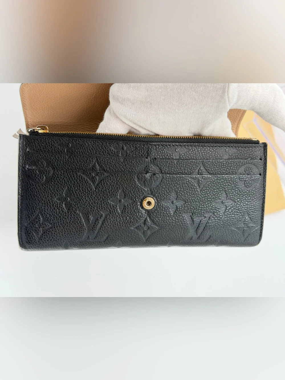 🖤Louis Vuitton Empriente Emilie Black Long Wallet w/ Tan Interior Full Set /COA - Picture 4 of 14